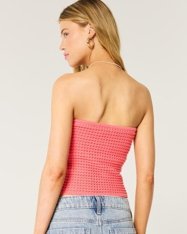 Crochet-Style Graphic Tube Top Product Image