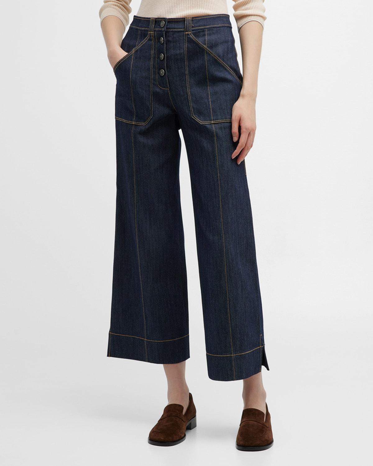 Cinq  Sept Benji Crop Flare Denim Pants Product Image