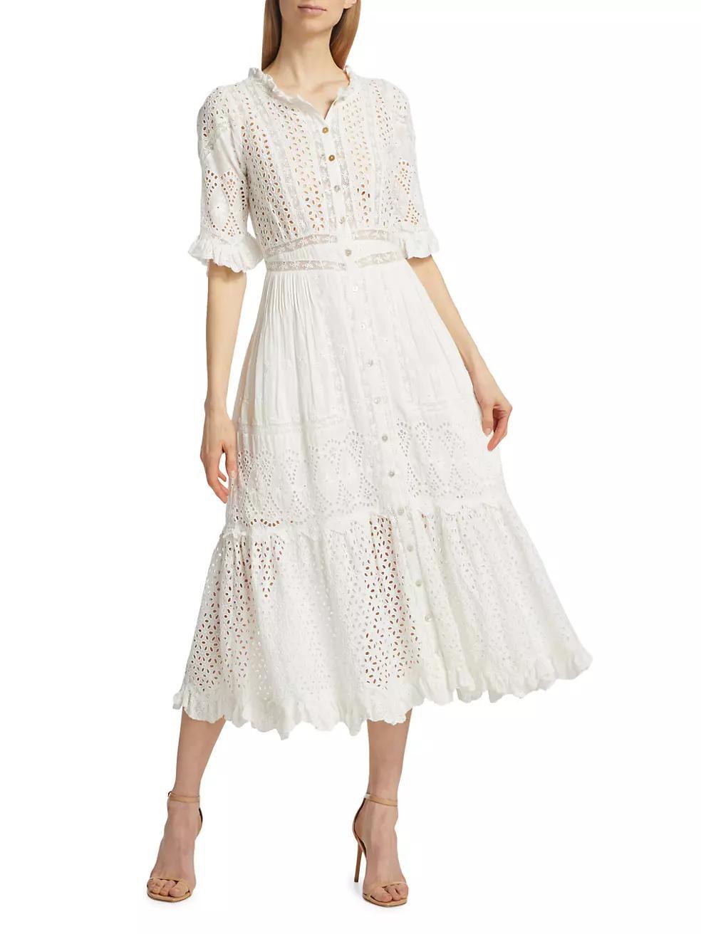 Botina Embroidered Cotton Midi-Dress Product Image