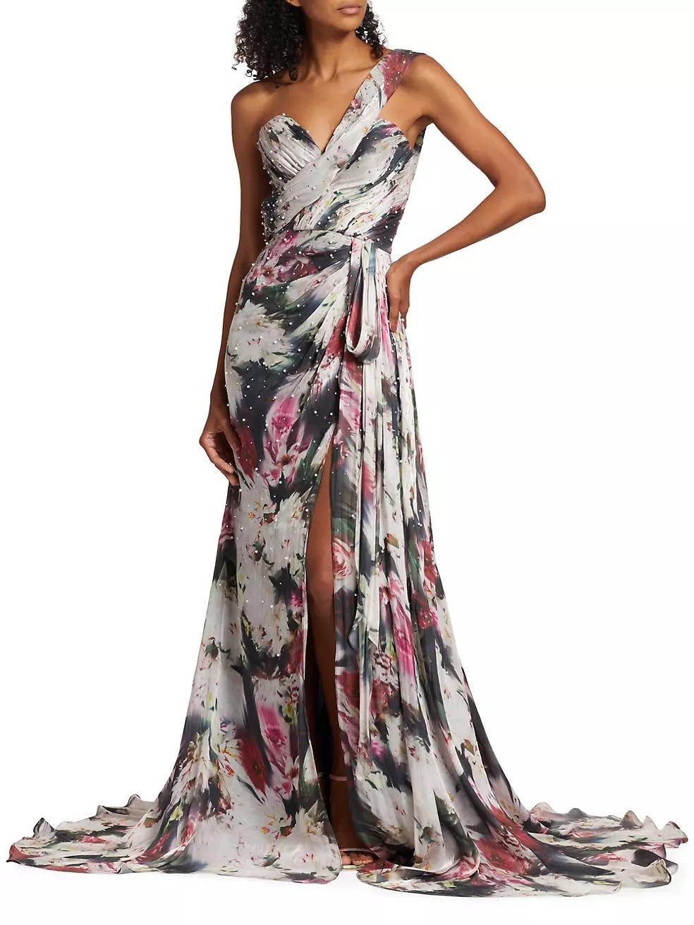 Printed Chiffon Gown Product Image