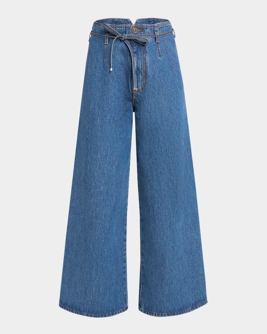 Denim  Denim Wide Leg Cropped Trouser Product Image