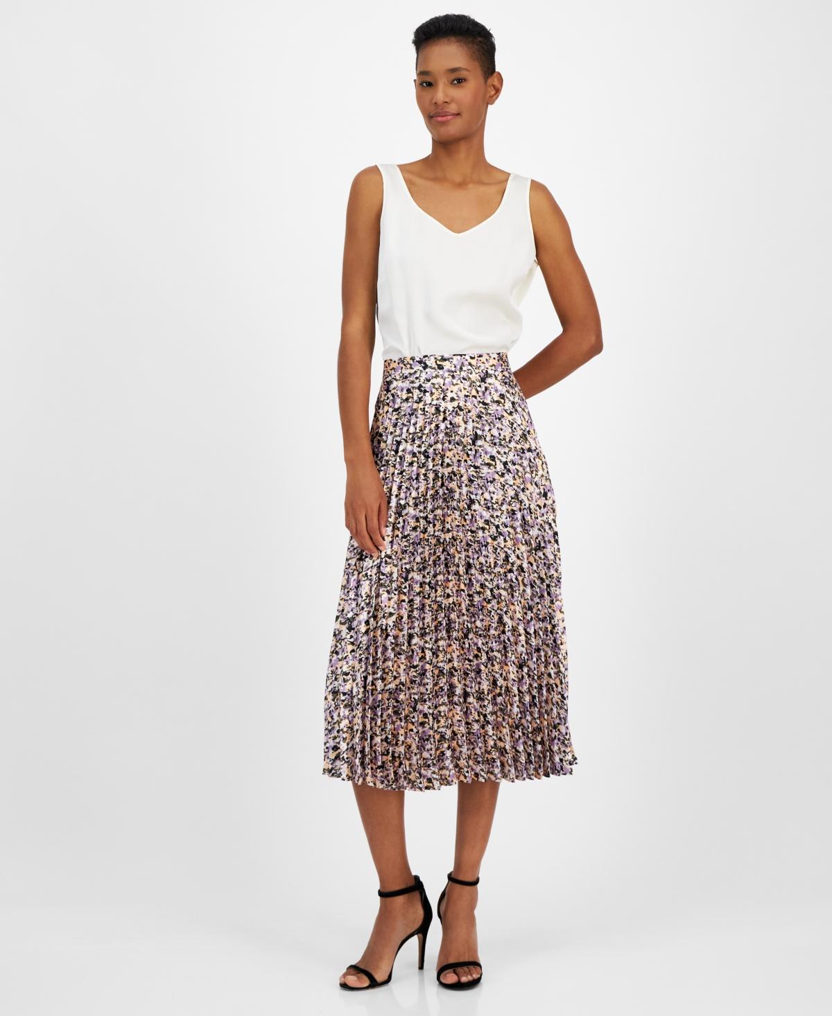 Boss Orange Womens Vlissa Pleated Abstract-Print Skirt product image