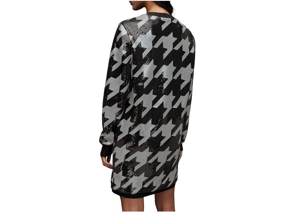 AllSaints Juela Toni Long Sleeve Houndstooth Sequin Sweater Dress Product Image