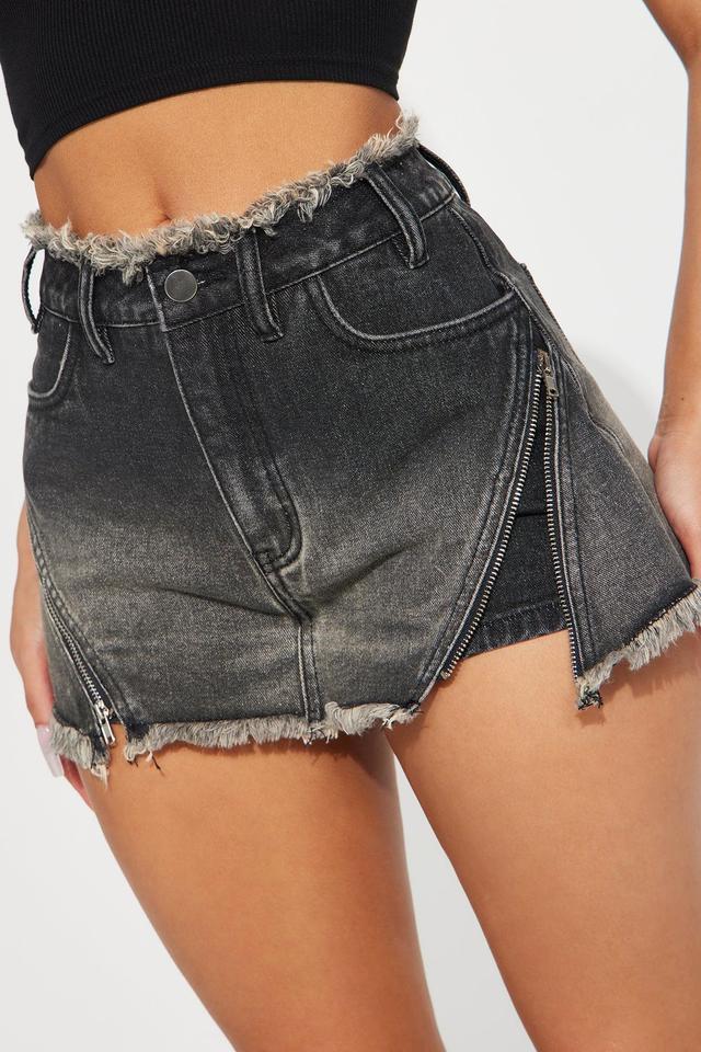 End The Night Denim Skort - Black Wash Product Image