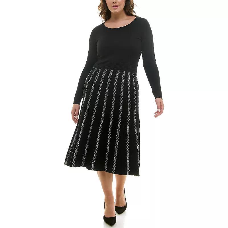 Plus Size Taylor Fit & Flare Knit Dress, Womens Product Image