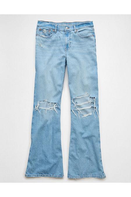 AE Strigid Ripped Low-Rise Baggy Flare Jean Womens Product Image