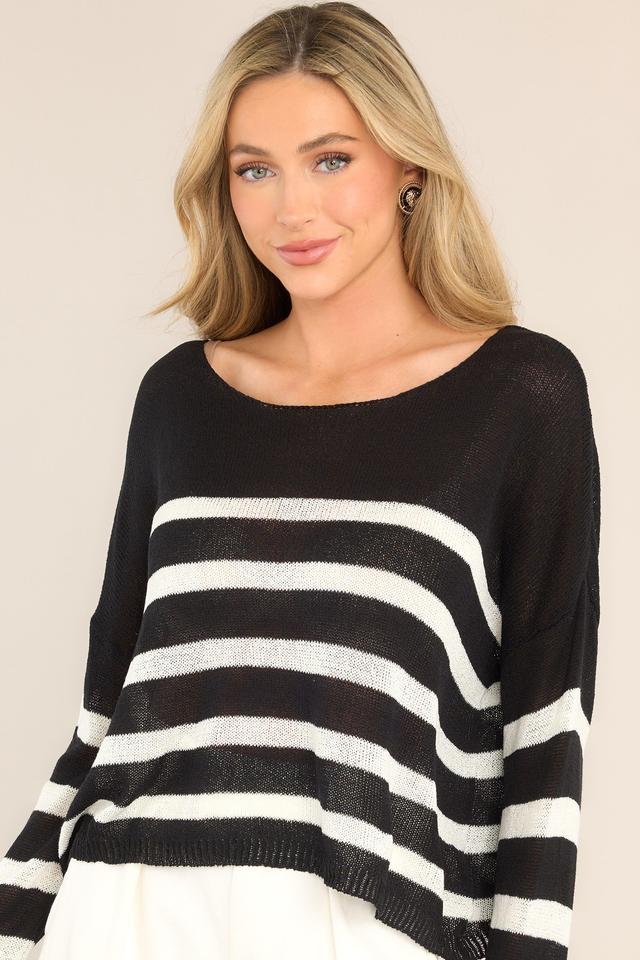 Burned Bridges Black Striped Sweater Product Image