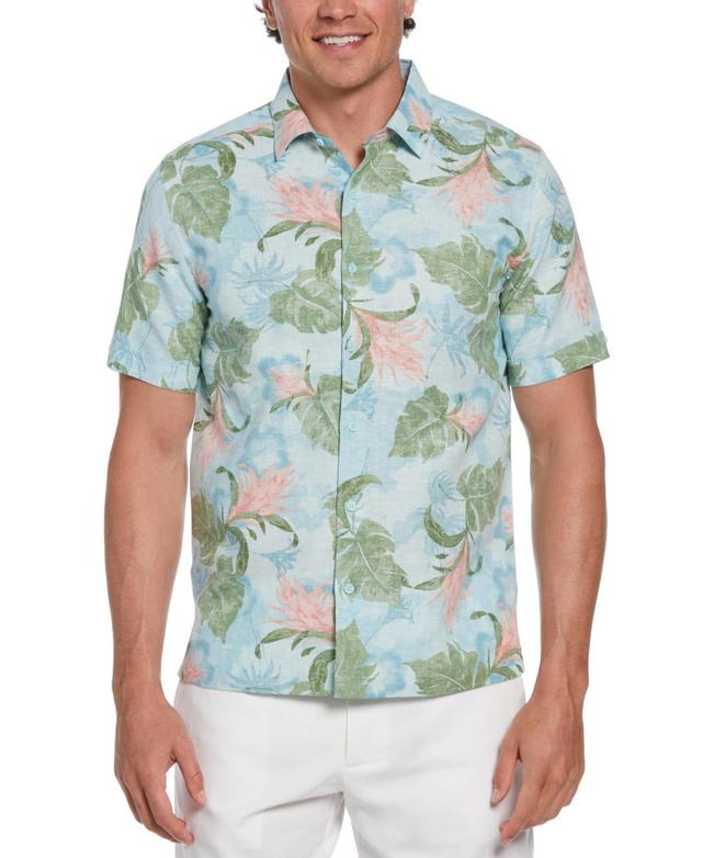 Cubavera Mens Short Sleeve Button-Front Tropical Floral Print Shirt Product Image