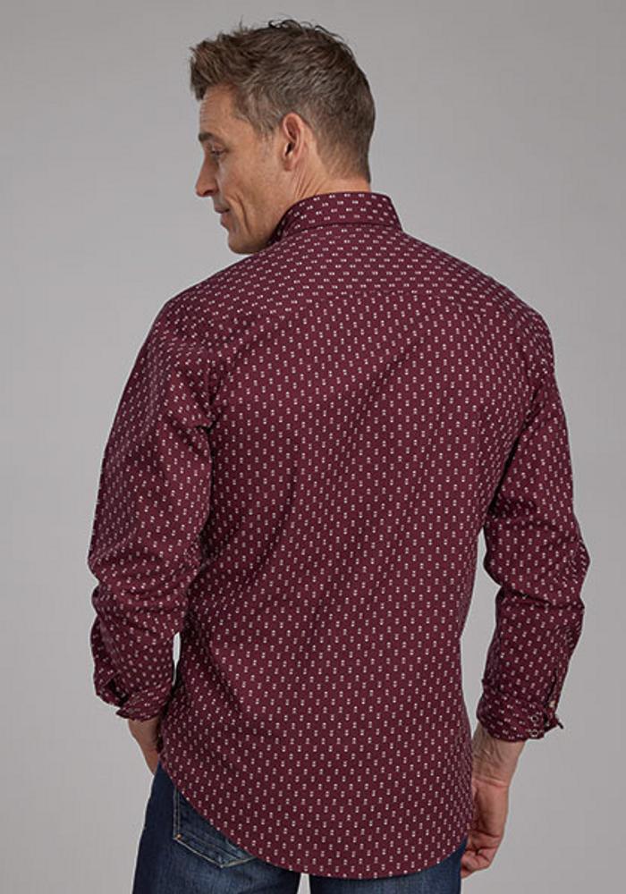 Roper® Men's L/S Deep Red Arrow Print Snap Shirt Product Image