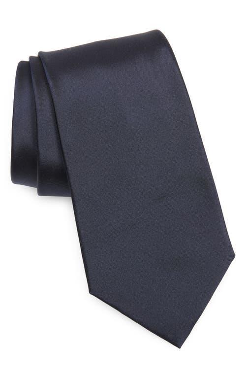 Ralph Lauren Purple Label Peau de Soie Solid Navy Silk Tie Product Image