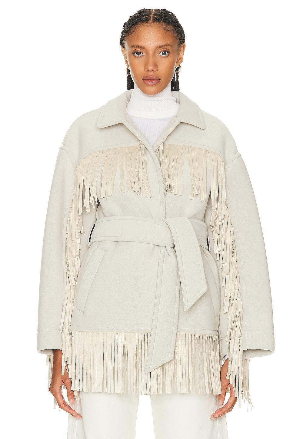 Goldbergh Fringe Jacket in Light Grey Product Image