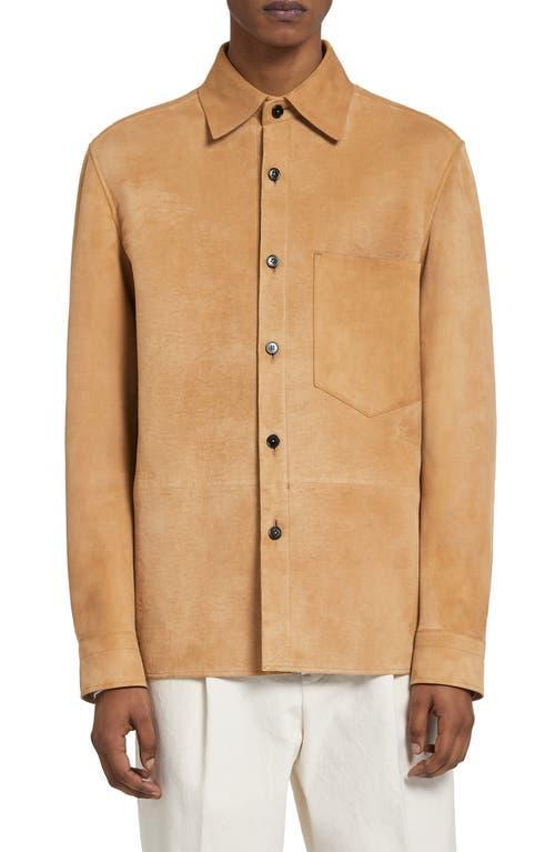 ZEGNA Mens Suede Button-Up Shirt Product Image