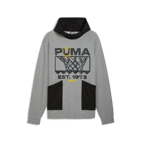 PUMA Winning Shot Men's Graphic Basketball Hoodie in Medium Grey Heather Product Image