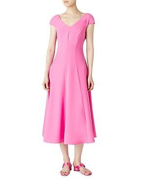 Womens Tech Cady Cut-Out Back Fit & Flare Midi-Dress Product Image