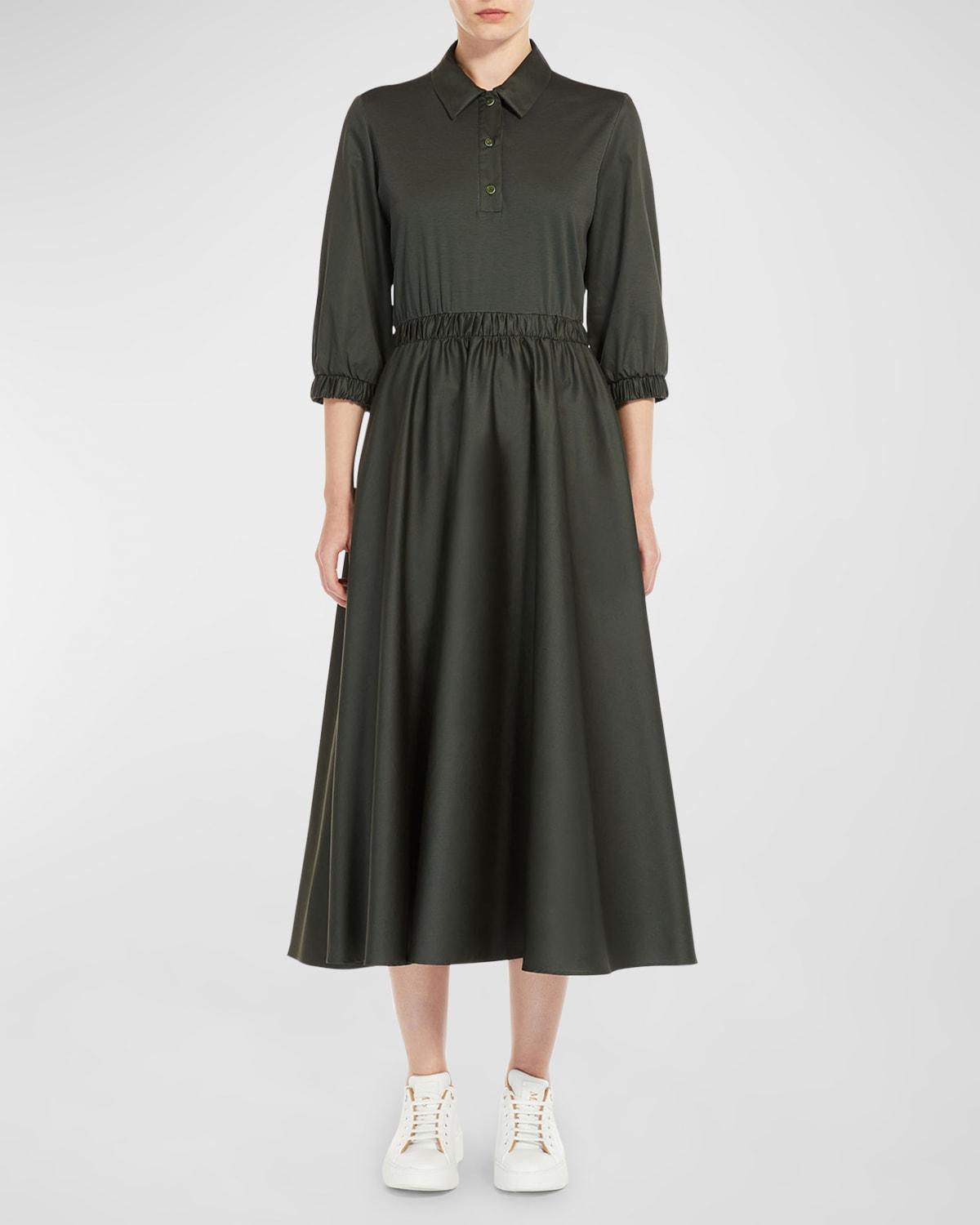 Maggio Elbow-Sleeve A-Line Midi Dress Product Image