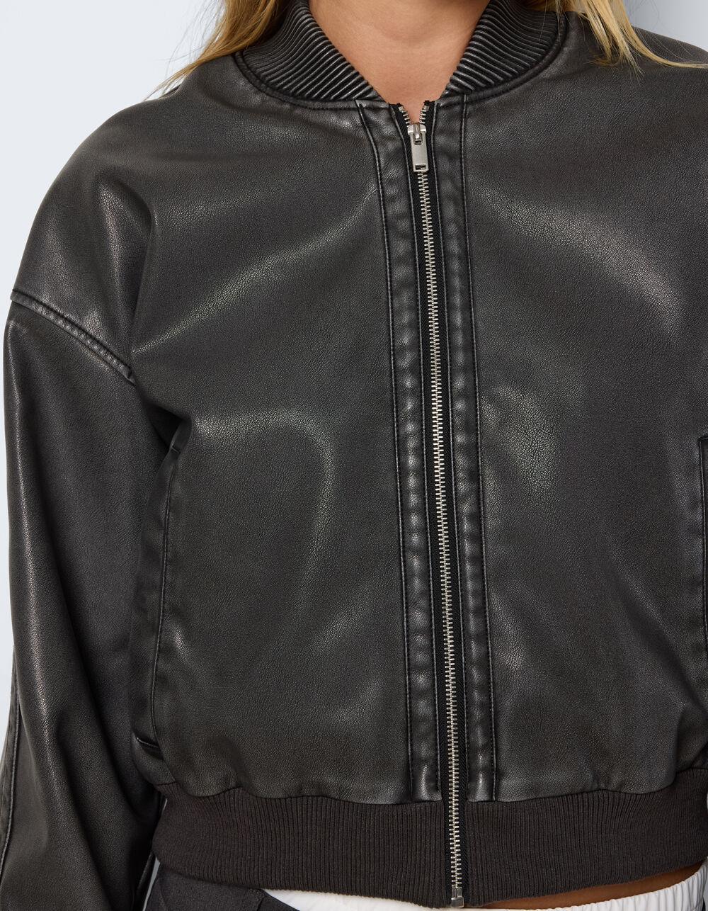 NOISY MAY Dixie Womens Faux Leather Bomber Jacket Product Image