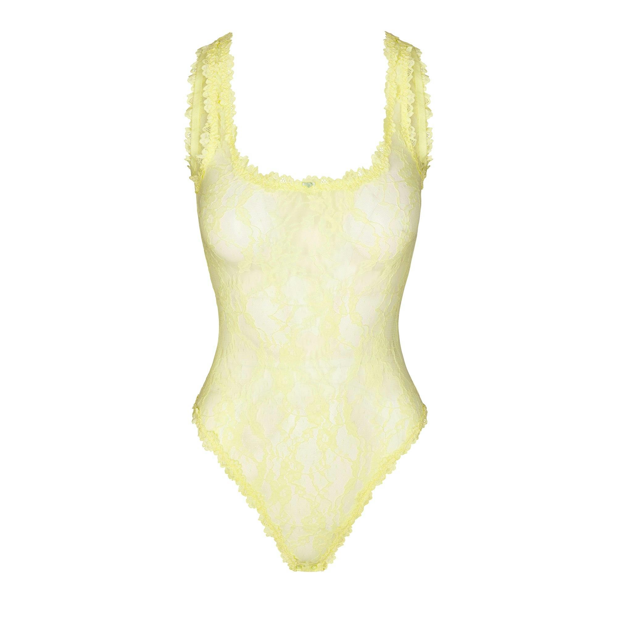 STRETCH LACE TANK BRIEF BODYSUIT | LEMONADE Product Image