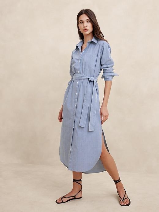 Poplin Maxi Shirtdress Product Image