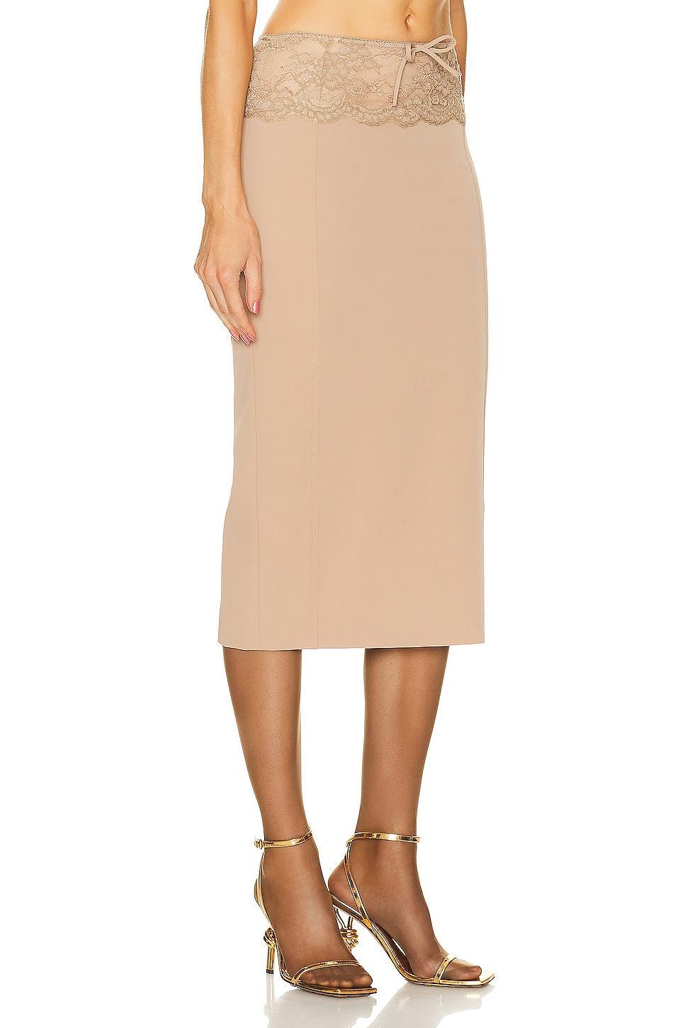 Blumarine Midi Skirt Taupe. (also in ). Product Image