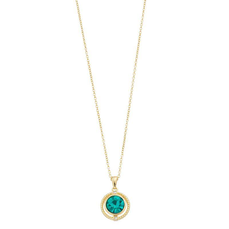 City Luxe Crystal Birthstone Pendant Necklace, Womens, Gold Tone December Product Image