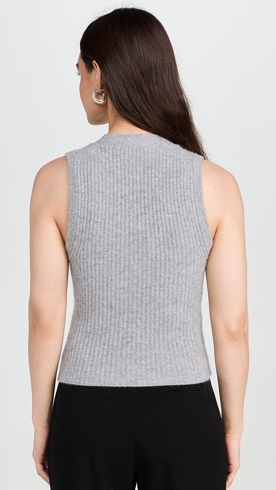 White + Warren Cashmere Ribbed Button Vest | Shopbop Product Image