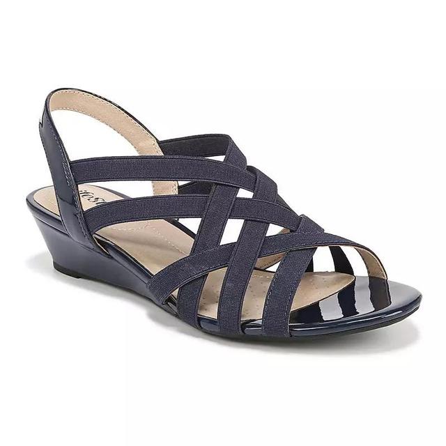 LifeStride Yung Strappy Wedge Sandals - Silver Faux Leather Product Image