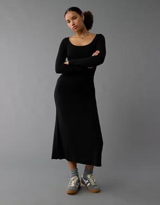 AE Long-Sleeve Plush Maxi Dress Product Image