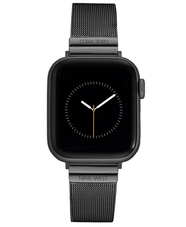 Nine West Womens Dark Gray Stainless Steel Mesh Band Compatible with 42mm, 44mm, 45mm, Ultra and Ultra 2 Apple Watch Product Image