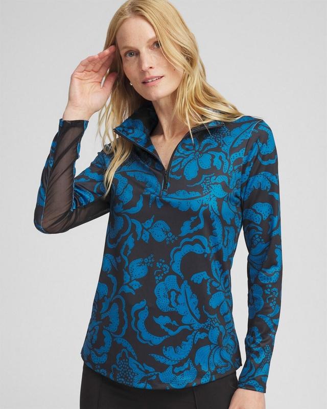 Women's Floral Mesh Inset Top Product Image