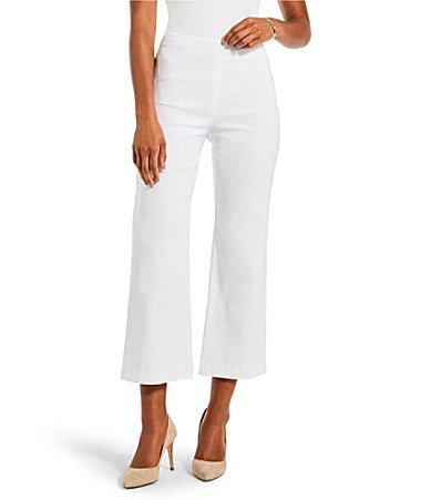 NIC+ZOE Polished Wonderstretch Wide-Leg Crop (Paper ) Women's Casual Pants Product Image