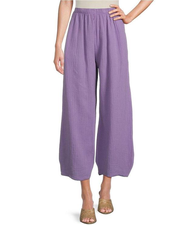 Bryn Walker Medina Cotton Gauze Wide Lantern Tapered Pull-On Coordinating Cropped Pants Product Image