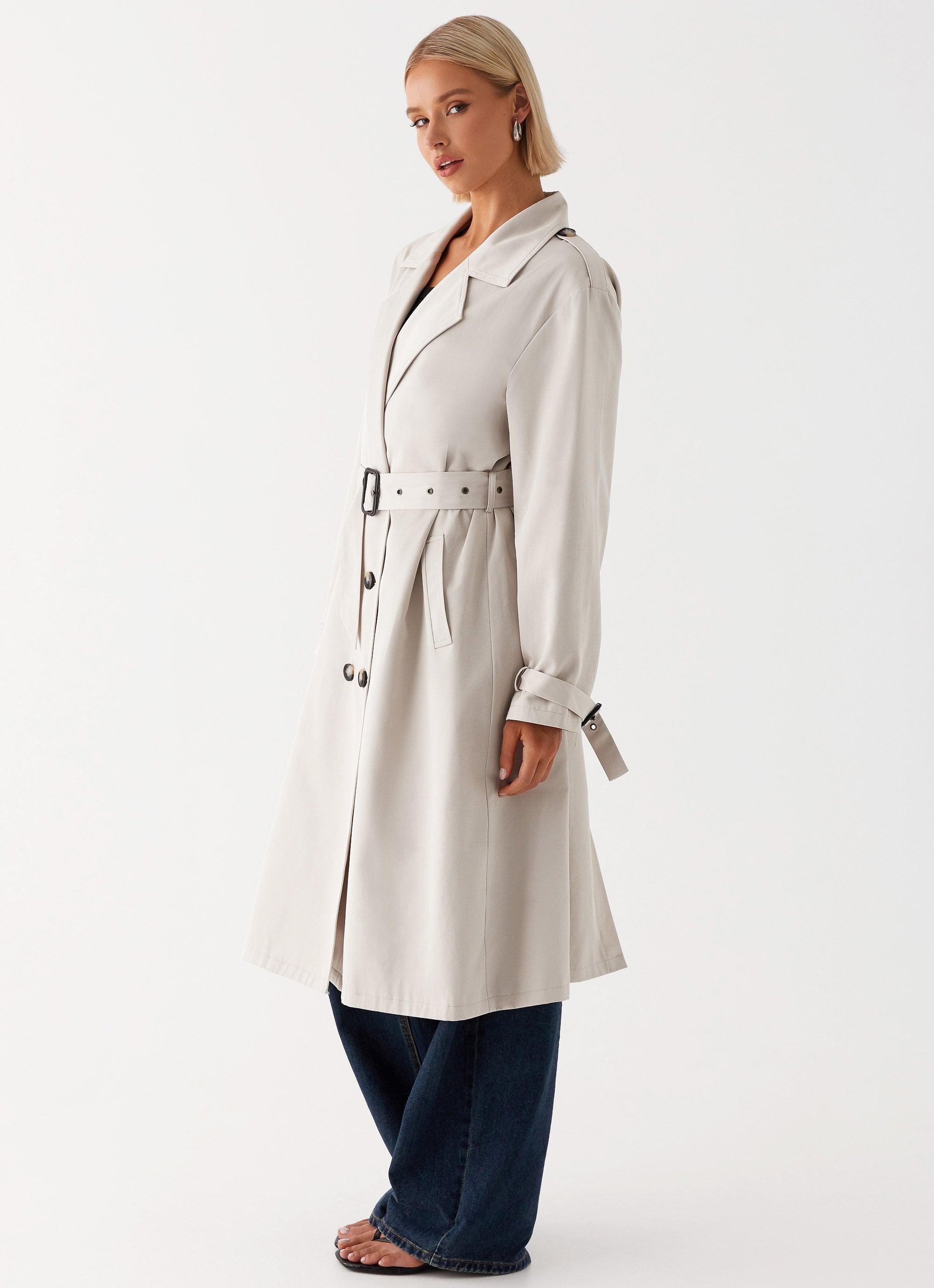 Frenchy Oversized Trench Coat - Stone Product Image