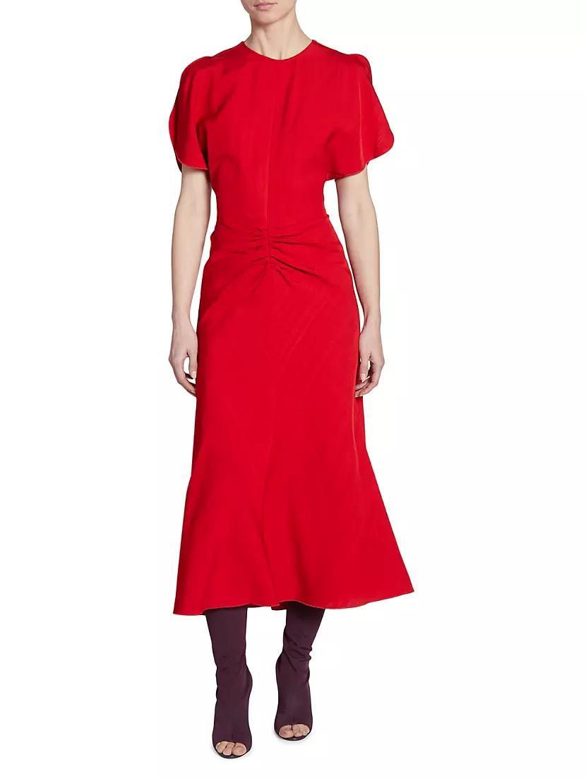 Gathered Waist Midi-Dress Product Image