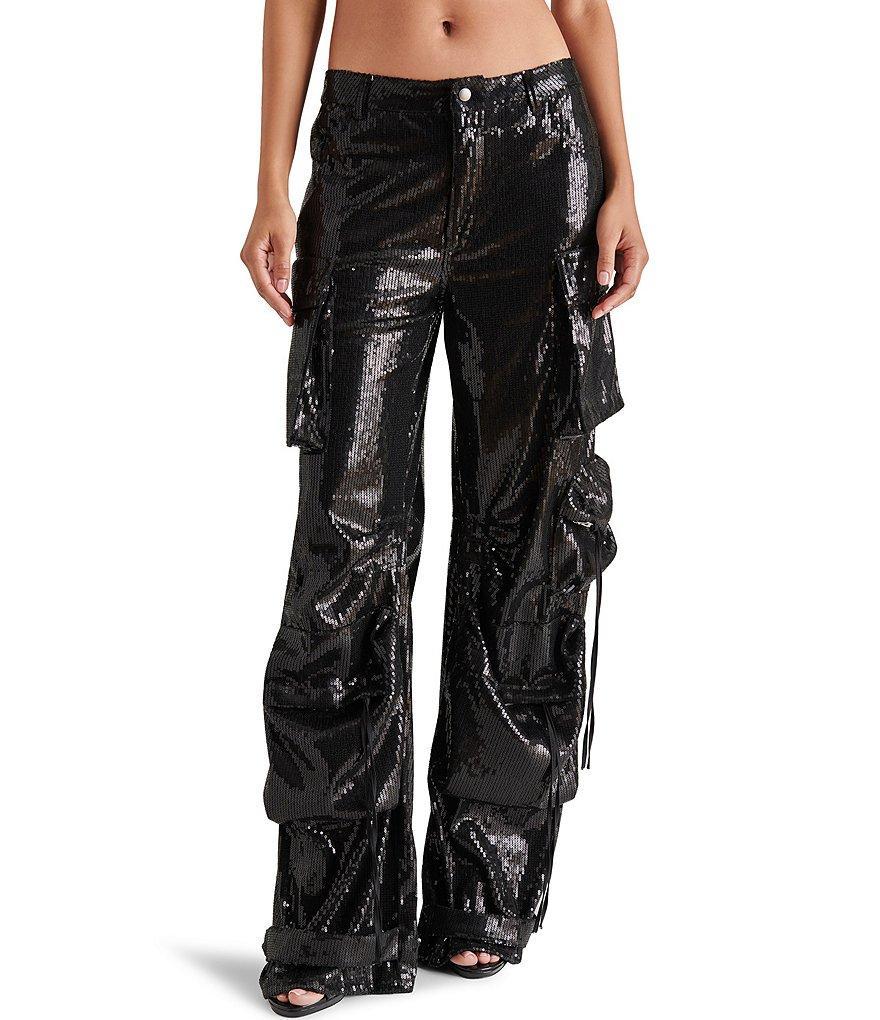 Steve Madden Duo Sequin Mid Rise Cargo Pant Product Image