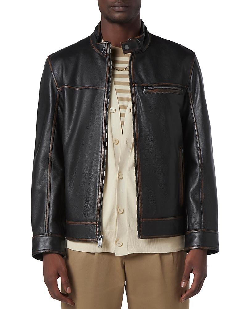 Andrew Marc Caruso Leather Biker Jacket Product Image