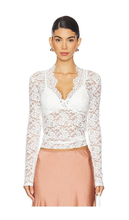 x Intimately FP All Day Lace Long Sleeve Top In Ivory Product Image