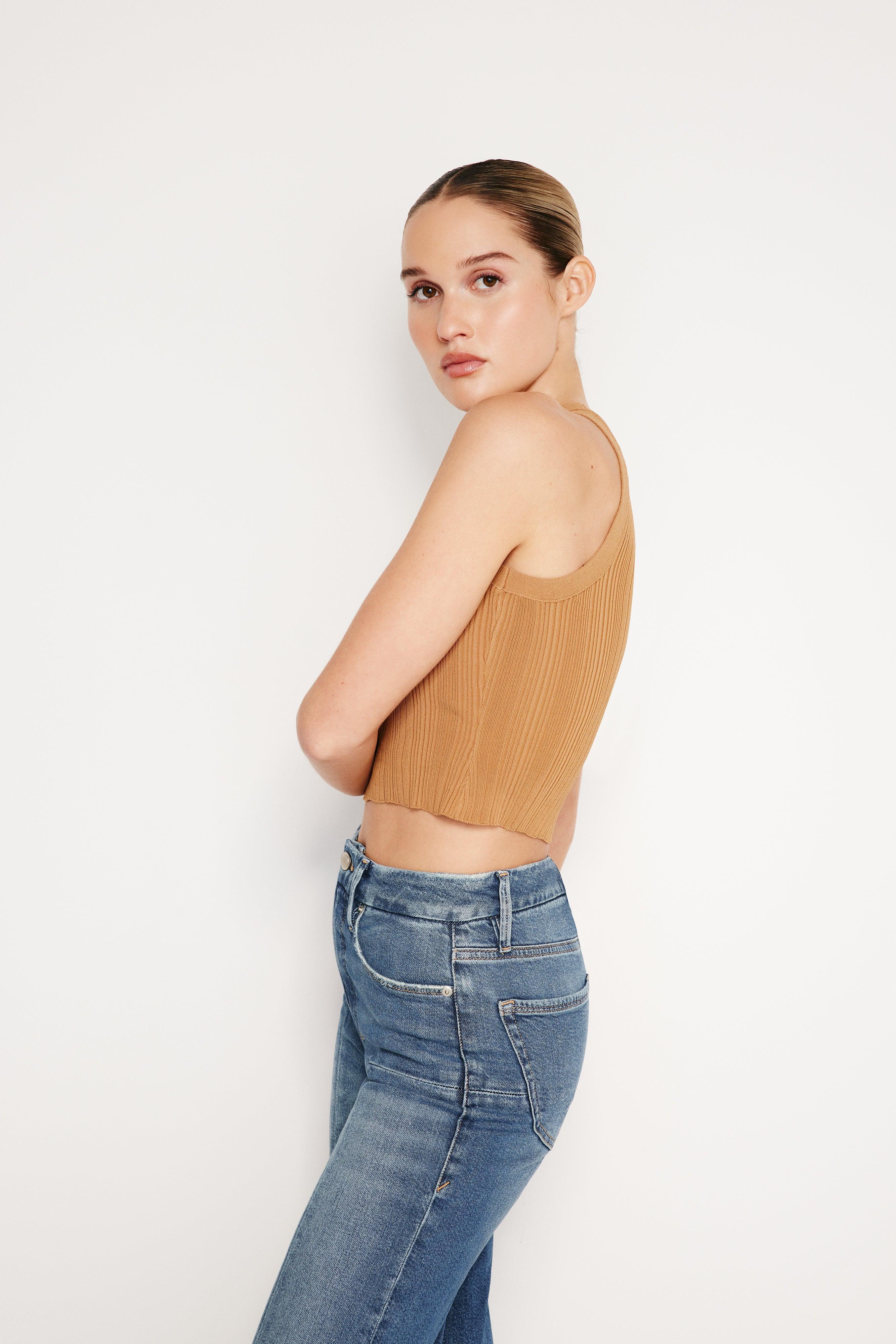 RIBBED KNIT CROPPED TANK TOP | CANYON003 Product Image