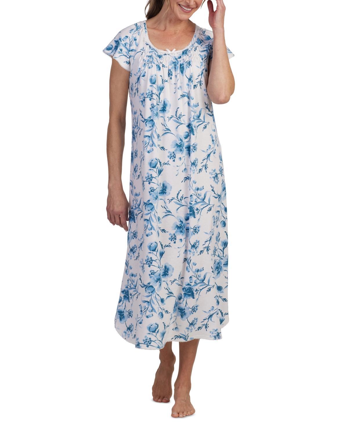 Miss Elaine Womens Cap-Sleeve Floral Nightgown Product Image