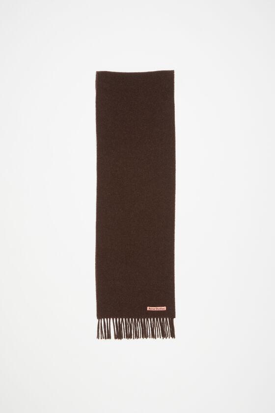 Fringe wool scarf - skinny Product Image