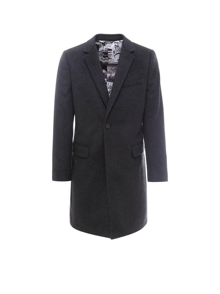 Wool And Cashmere Single-breasted Coat In Black Product Image