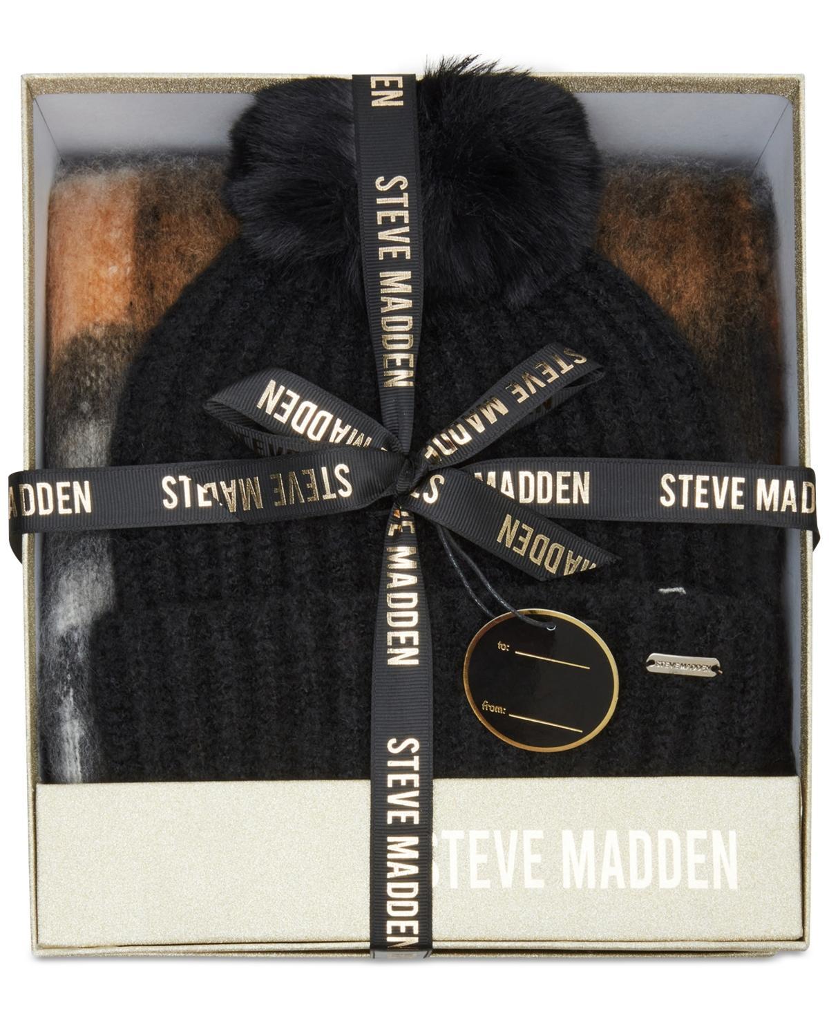 Steve Madden Womens 2-Pc. Pom Beanie & Scarf Set Product Image