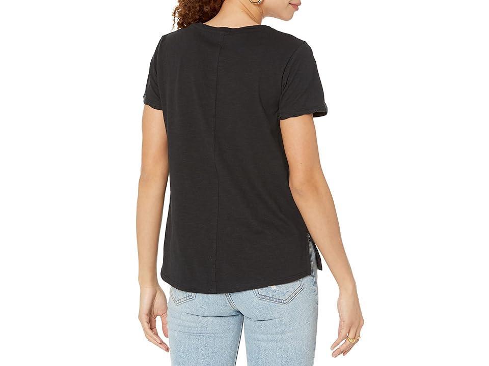 Three Dots Twisted Band Deep Crew Neck Tee Women's Clothing Product Image