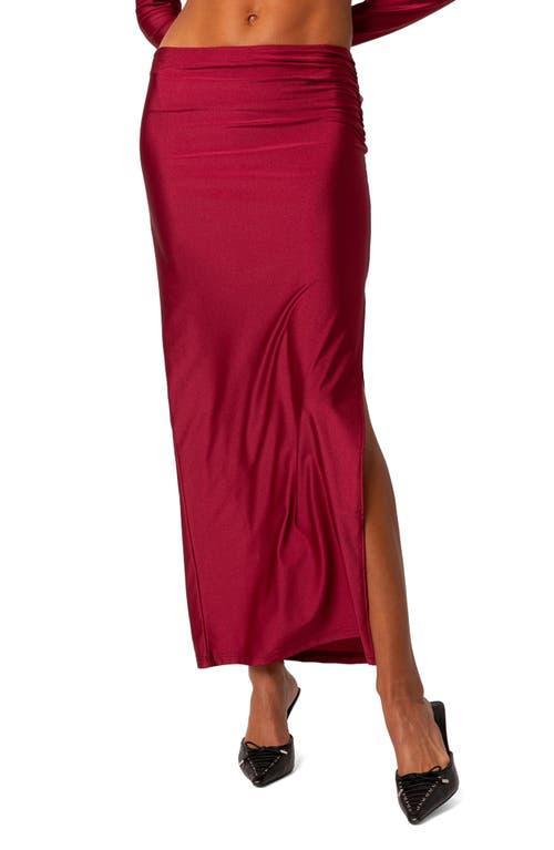 EDIKTED Reema Shiny Slit Maxi Skirt Product Image