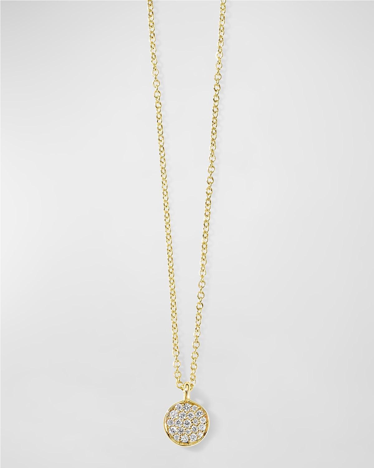 Mini Flower Pendant Necklace in 18K Gold with Diamonds Product Image