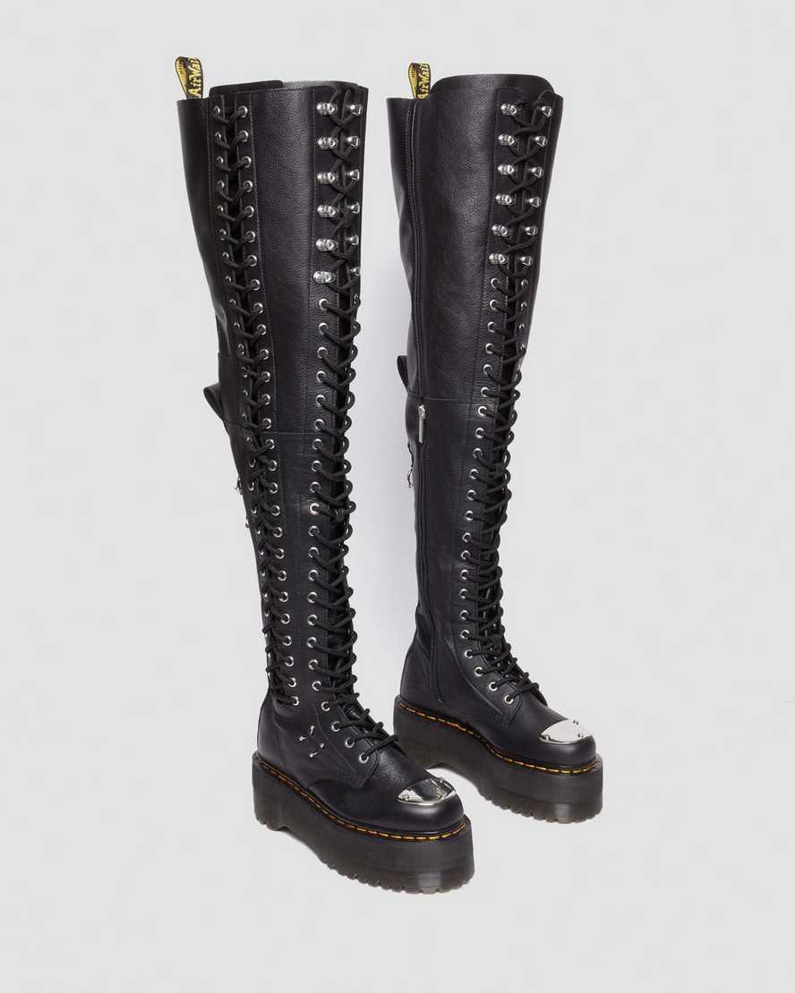 28-Eye Extreme Max Virginia Leather Knee High Boots Product Image