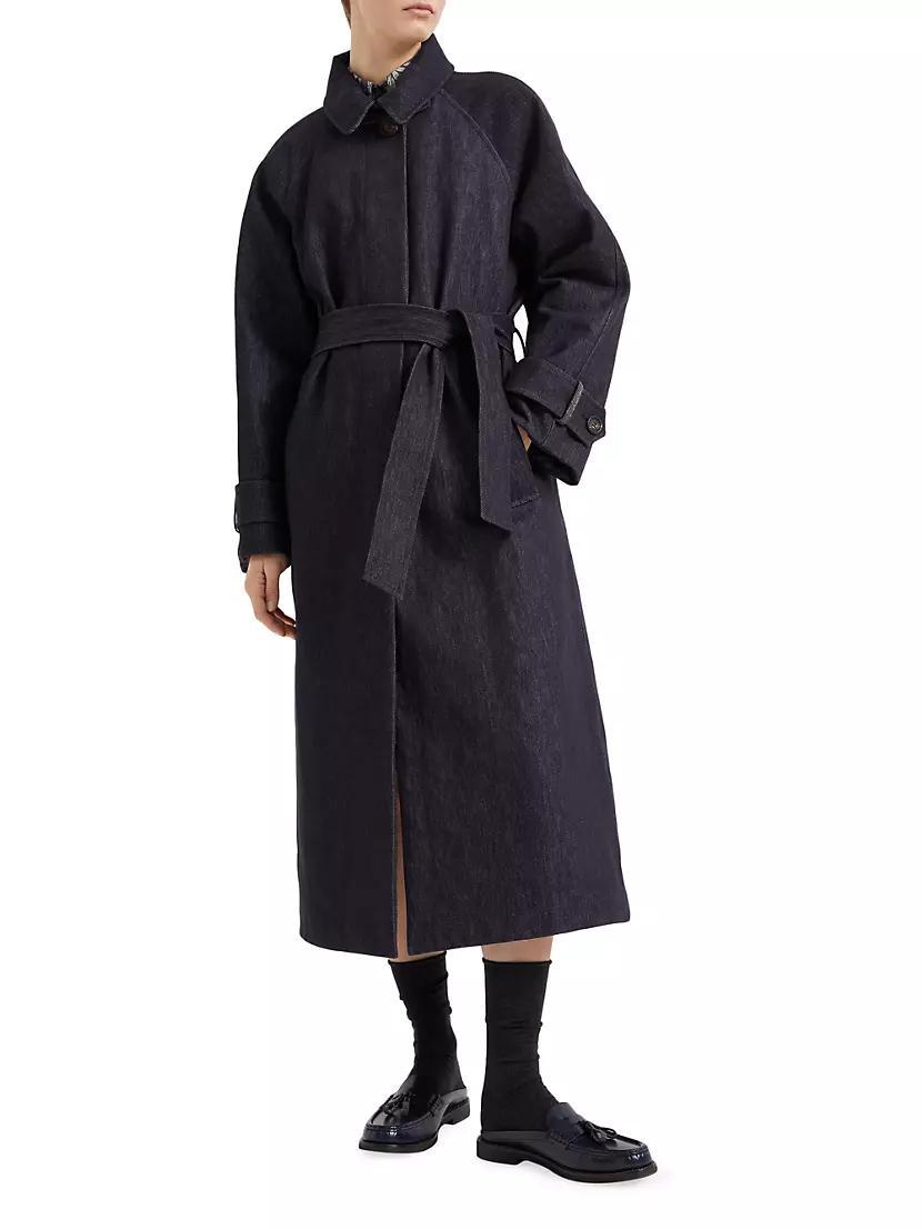 No Fade Denim Trenchcoat with Thermore® Padding Product Image