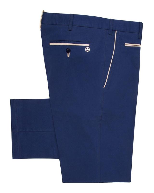 Stefano Ricci Men's Straight-Leg Stretch Trousers - Size: 62 EU (46R US) - BLUE Product Image