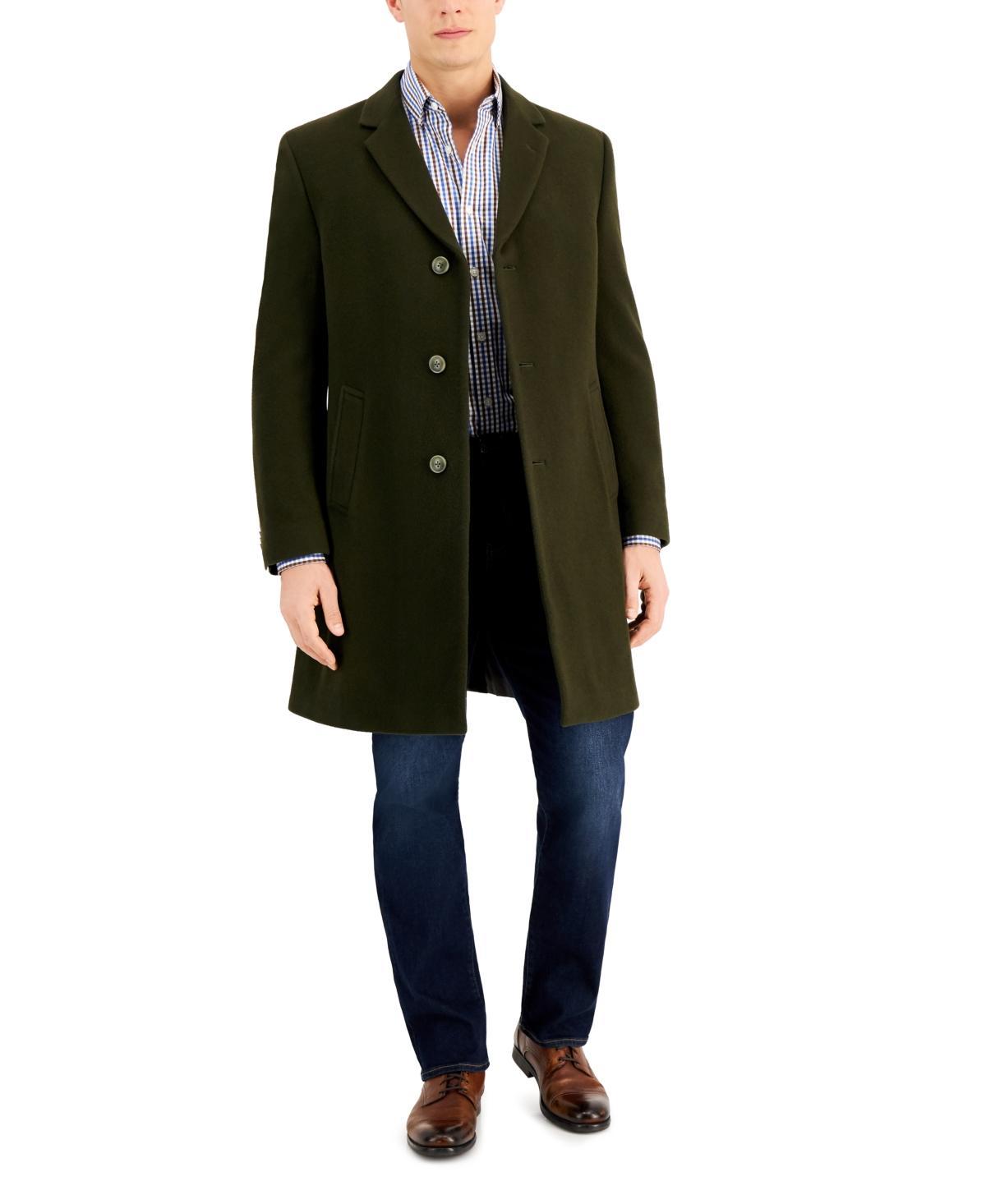 Nautica Mens Barge Classic Fit Wool/Cashmere Blend Solid Overcoat Product Image