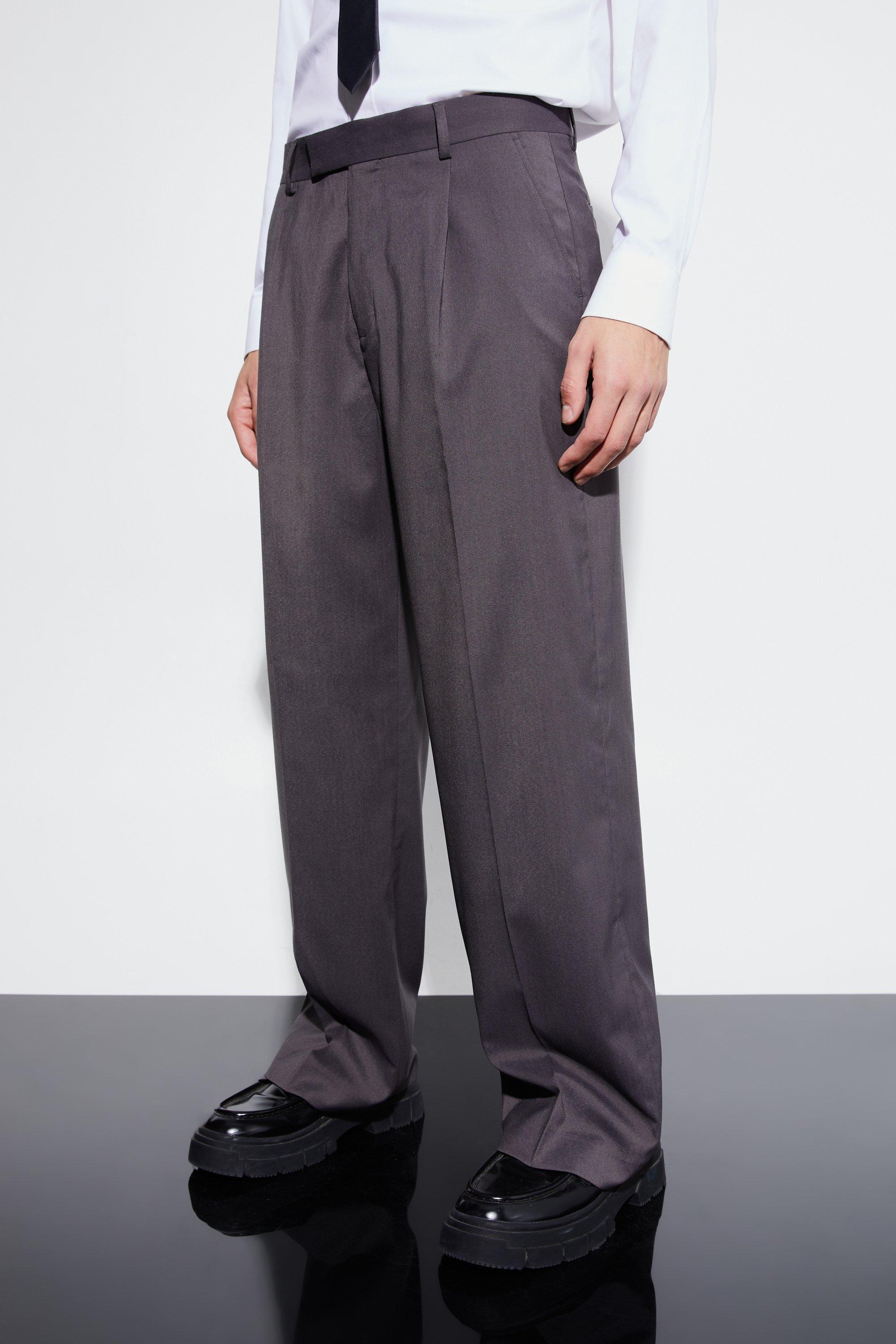 Wide Fit Pleat Front Tailored Pants | boohooMAN USA Product Image