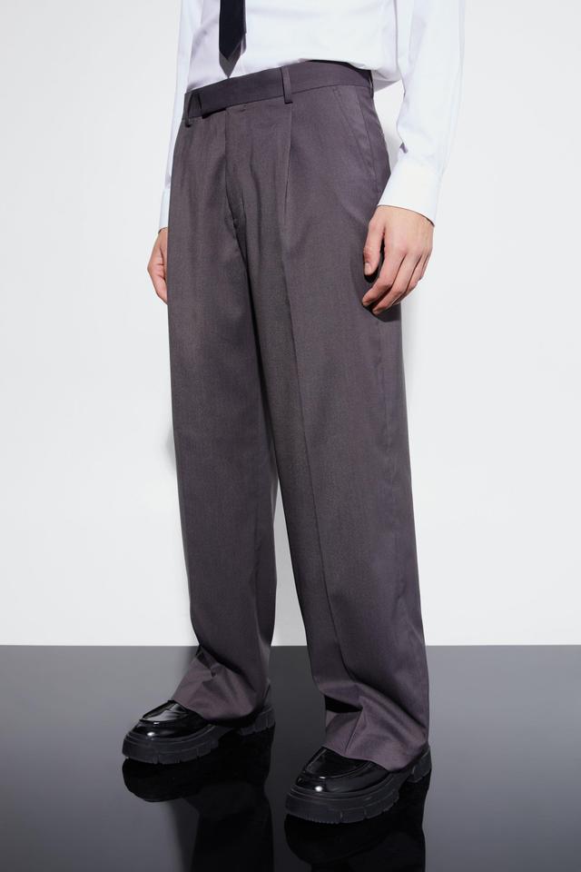 Wide Fit Pleat Front Tailored Pants | boohooMAN USA Product Image